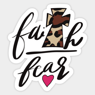 Cheetah Print Faith over Fear Sticker